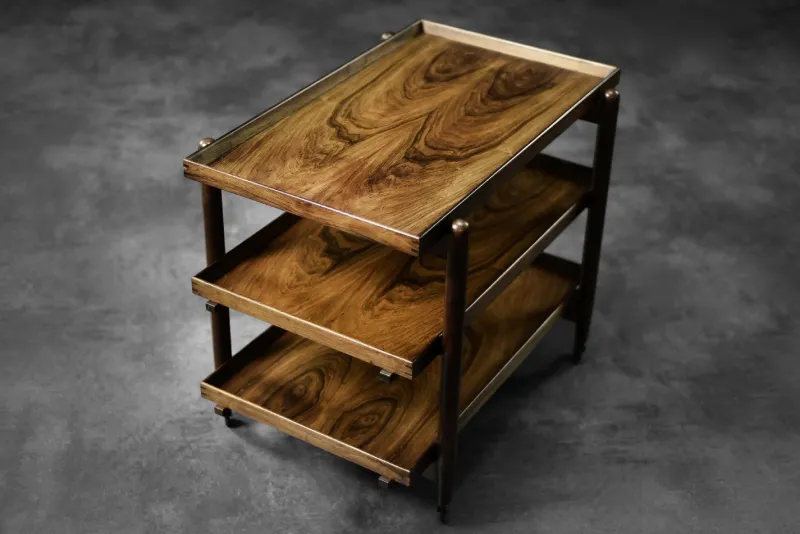 Online Pamono Vintage Danish Rosewood Serving Trolley by Poul Hundevad, 1960s