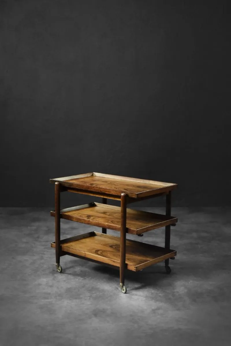 Online Pamono Vintage Danish Rosewood Serving Trolley by Poul Hundevad, 1960s