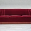 Online Pamono Vintage Danish 3-Seater Sofa in Cherry-Red Furniture Velour, 1960s