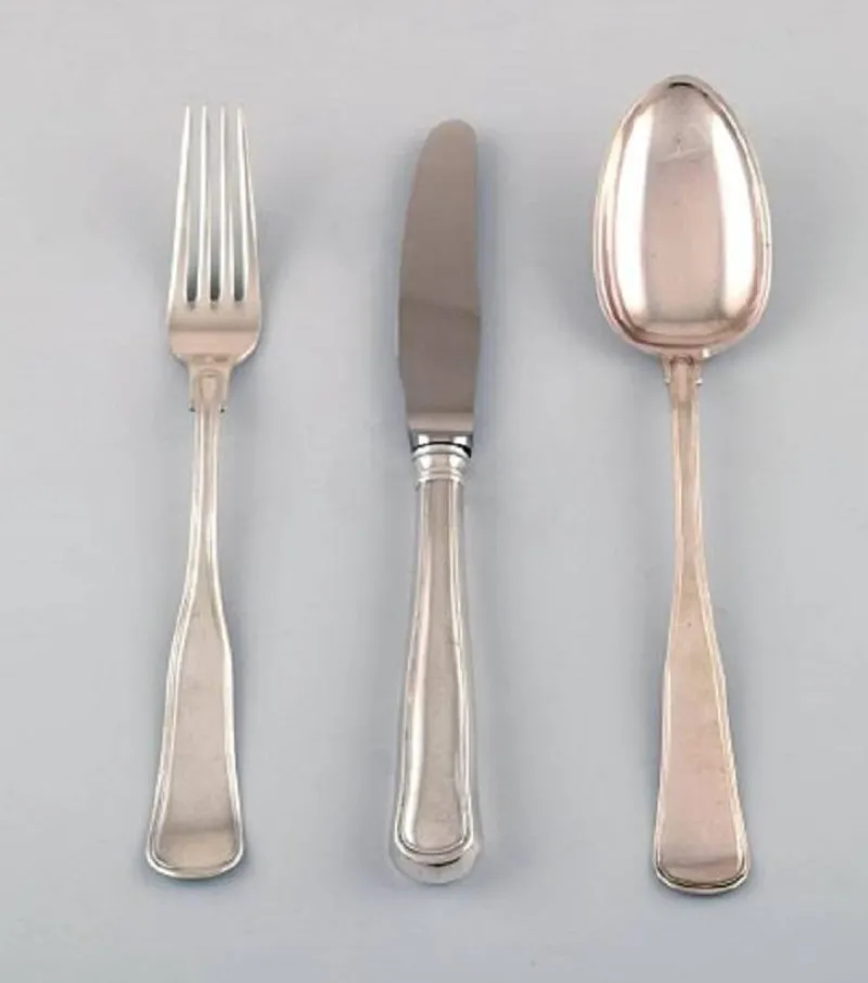 Pamono Vintage Danish Silver Dinner Cutlery Set, 1920s, Set of 18