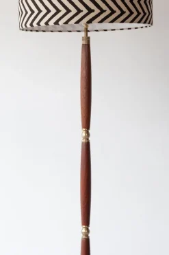 Pamono Vintage Danish Teak and Brass Floor Lamp, 1960s><noscript><img width=