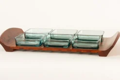 New Pamono Vintage Danish Teak and Glass Tray by Jens Quistgaard for IHQ Dansk Designs, 1960s