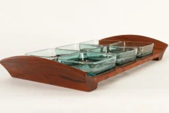 New Pamono Vintage Danish Teak and Glass Tray by Jens Quistgaard for IHQ Dansk Designs, 1960s