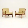 New Pamono Vintage Danish Teak and Leather Armchairs attributed to Arne Vodder, 1960s, Set of 2