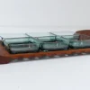 Clearance Pamono Vintage Danish Teak Tray with Glass Bowls from Jens Harald Quistgaard, 1960s, Set of 7