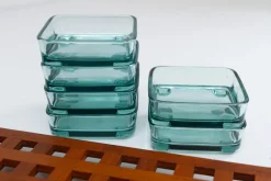 Clearance Pamono Vintage Danish Teak Tray with Glass Bowls from Jens Harald Quistgaard, 1960s, Set of 7