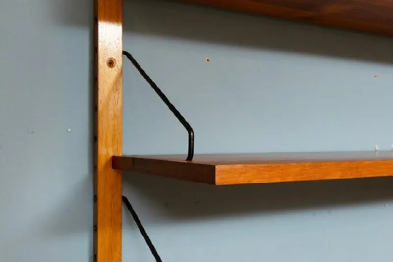 Pamono Vintage Danish Two-Bay Wall System Bookcase in Teak by Poul Cadovius> Shelves & Wall Units