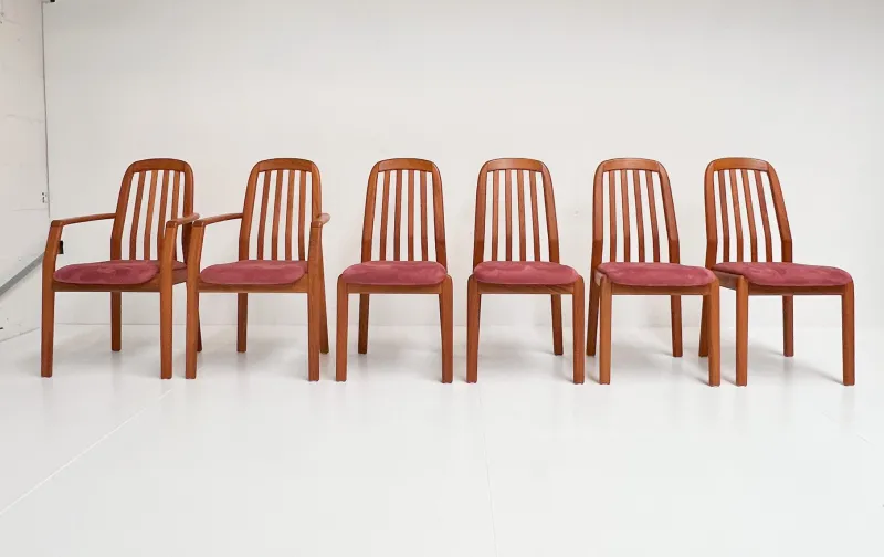 Pamono Vintage Danish Wooden Chairs from Dyrlund, 1960s, Set of 6> Side Chairs & Dining Chairs