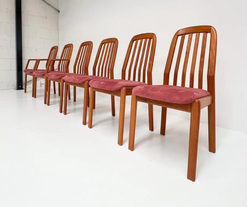 Pamono Vintage Danish Wooden Chairs from Dyrlund, 1960s, Set of 6> Side Chairs & Dining Chairs