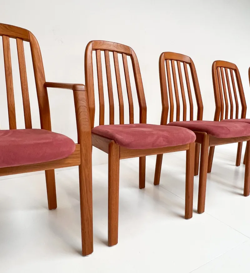 Pamono Vintage Danish Wooden Chairs from Dyrlund, 1960s, Set of 6> Side Chairs & Dining Chairs