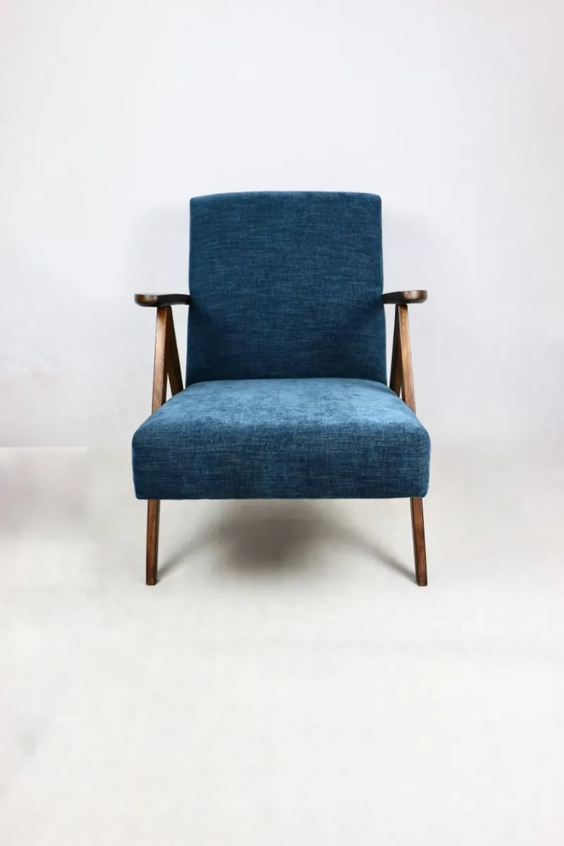 New Pamono Vintage Denim Blue Armchair, 1970s