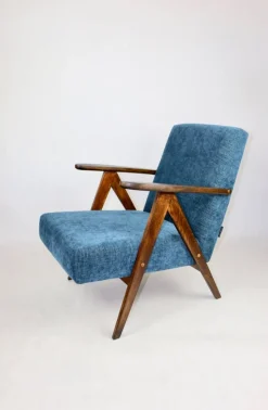 New Pamono Vintage Denim Blue Armchair, 1970s