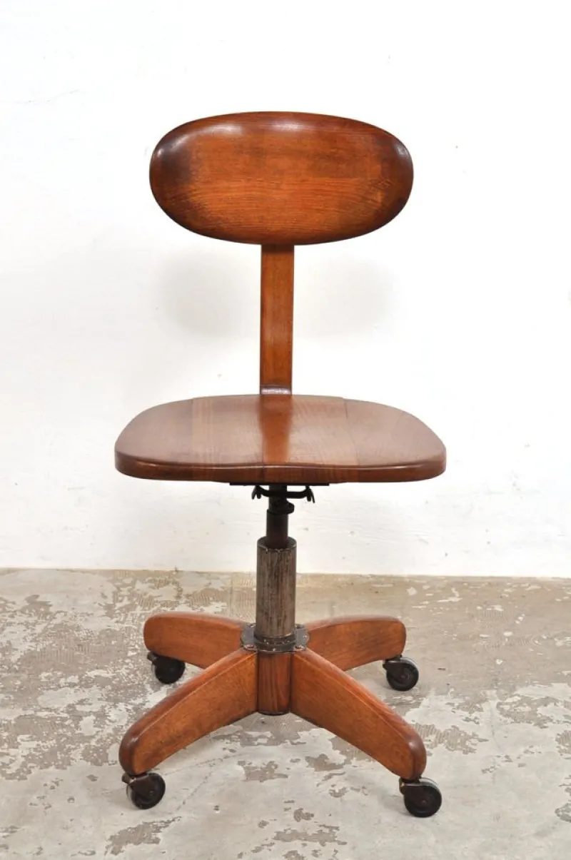 Pamono Vintage Desk Chair on Wheels by Albert Stoll for Stoll Giroflex, 1930s> Office Chairs