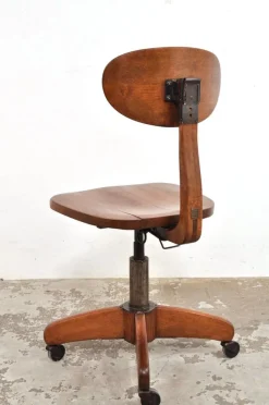 Pamono Vintage Desk Chair on Wheels by Albert Stoll for Stoll Giroflex, 1930s><noscript><img width=