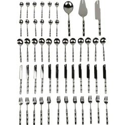 Online Pamono Vintage Dessert Cutlery in Silver-Plated Faux Bamboo, Italy, 1960s, Set of 51