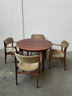 Pamono Vintage Dining Set by Erik Buck, Set of 11> Side Chairs & Dining Chairs