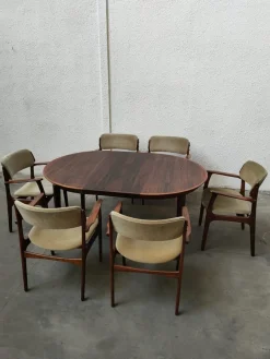 Pamono Vintage Dining Set by Erik Buck, Set of 11> Side Chairs & Dining Chairs