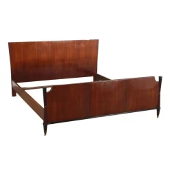 Online Pamono Vintage Double Bed in Wood Veneer, Italy, 1950s-1960s