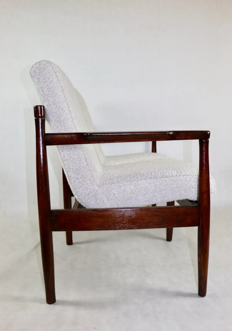 Pamono Vintage Double Sofa Bench in Ivory Bouclé, 1970s> Benches