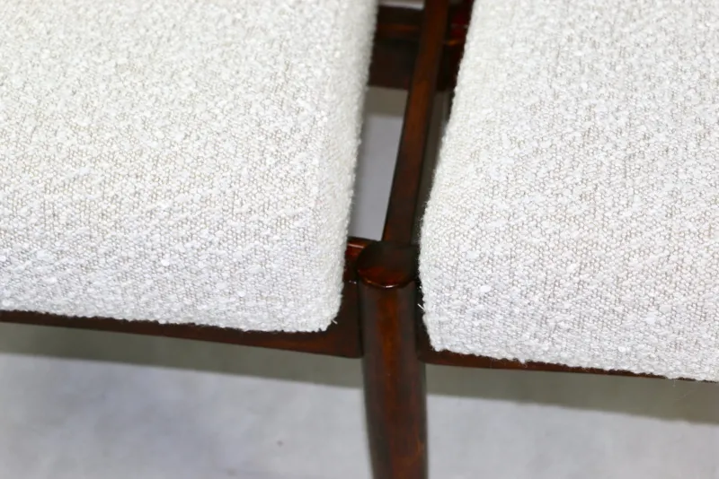 Pamono Vintage Double Sofa Bench in Ivory Bouclé, 1970s> Benches