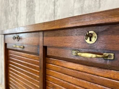 Best Pamono Vintage Double Tambour Filing Cabinet in Oak, 1920s