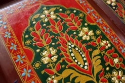 Hot Pamono Vintage Double-Sided Hand Painted Room Divider in Teak, 1980s