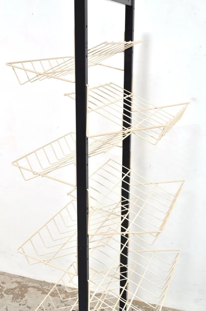 Pamono Vintage Double-Sided Magazine Rack on Wheels, 1960s> Magazine Racks