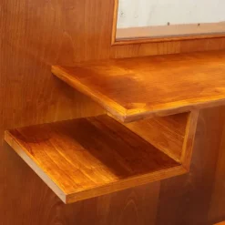 Pamono Vintage Dressing Table in Oak Veneer and Glass, 1960s><noscript><img width=