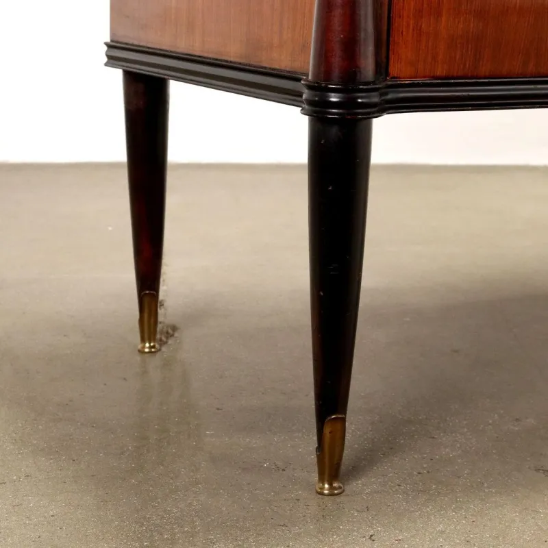 Pamono Vintage Dressing Table in Wood & Glass Top with Mirror, Italy, 1960s> Dressing Tables