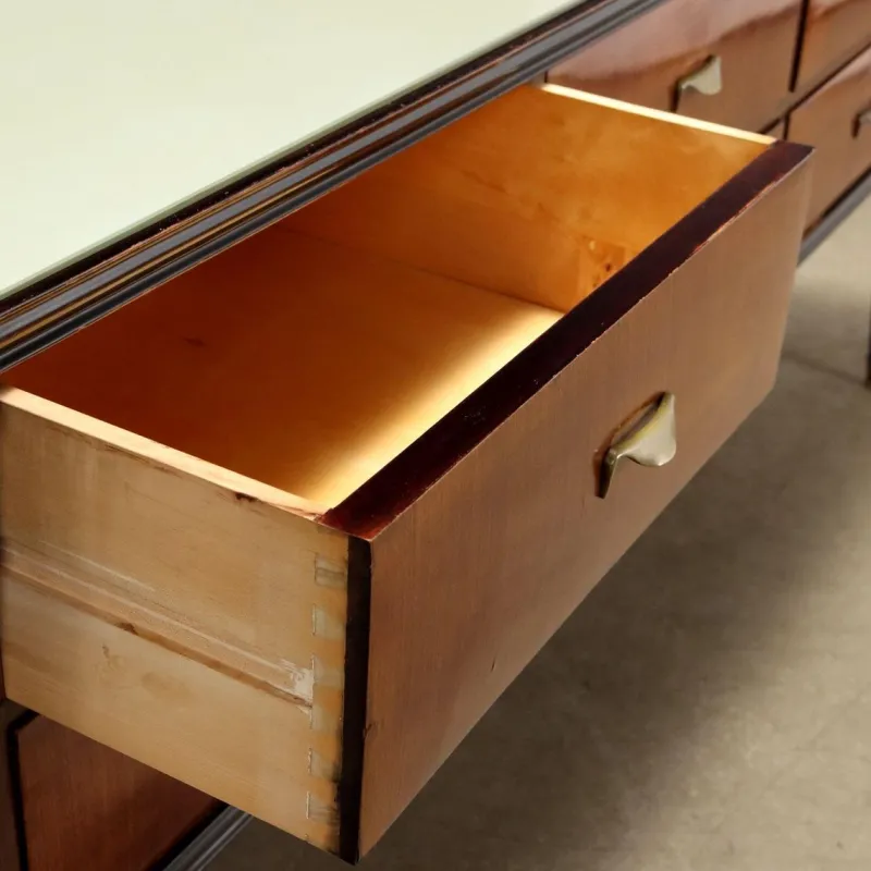 Pamono Vintage Dressing Table in Wood & Glass Top with Mirror, Italy, 1960s> Dressing Tables