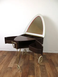 Pamono Vintage Dressing Table with Lid on Wheels, 1960s><noscript><img width=