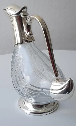 Pamono Vintage Duck Decanter in Crystal Glass, 1960s><noscript><img width=