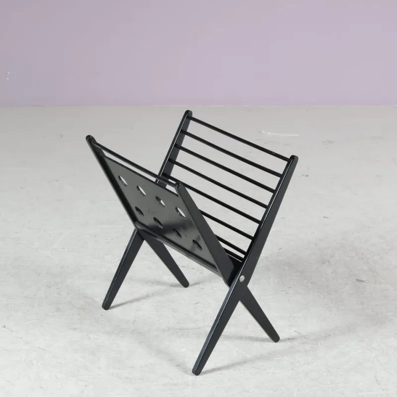 Pamono Vintage Dutch Folding Magazine Rack by Cees Braakman for Pastoe, 1950s> Magazine Racks