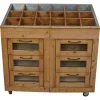 Pamono Vintage Dutch Pine Haberdashery Shop Cabinet with Glass Fronts> Cabinets & Wardrobes