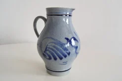 Pamono Vintage Earthenware Jug with Blue Salt Glaze/Marzi & Remi, 1960s><noscript><img width=