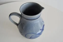 Pamono Vintage Earthenware Jug with Blue Salt Glaze/Marzi & Remi, 1960s><noscript><img width=