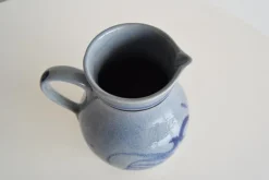 Pamono Vintage Earthenware Jug with Blue Salt Glaze/Marzi & Remi, 1960s><noscript><img width=