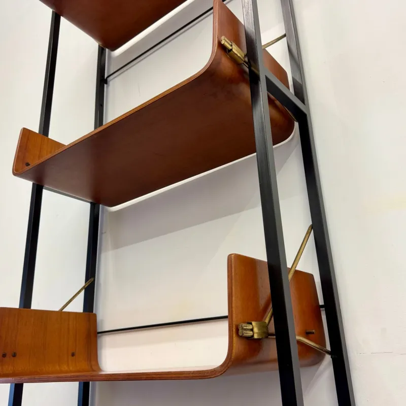 Pamono Vintage Earth/Sky Bent Wood Bookcase, 1950s> Shelves & Wall Units