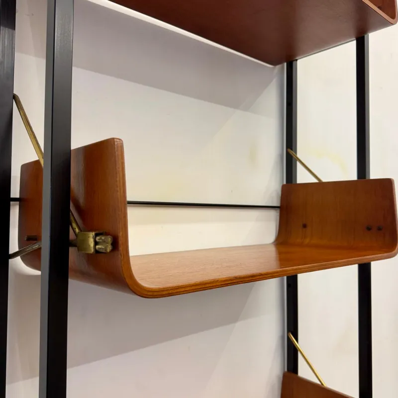 Pamono Vintage Earth/Sky Bent Wood Bookcase, 1950s> Shelves & Wall Units