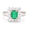 Pamono Vintage Emerald and Diamond Ring, 1970s> Rings