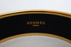 Pamono Vintage Enamel and Gold Bangle Bracelet from Hermès, 1980s> Bracelets