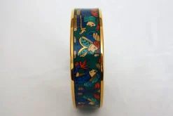 Pamono Vintage Enamel and Gold Bangle Bracelet from Hermès, 1980s><noscript><img width=