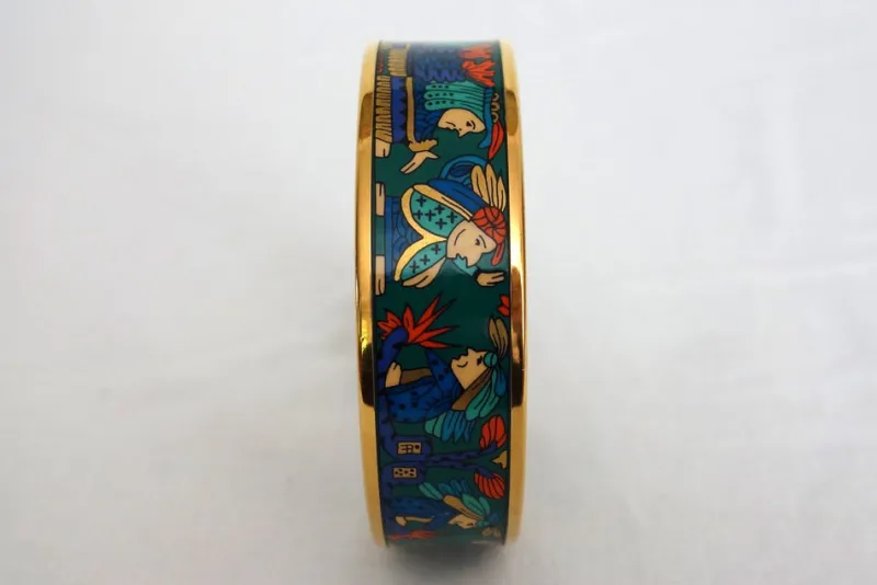 Pamono Vintage Enamel and Gold Bangle Bracelet from Hermès, 1980s> Bracelets