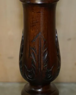 New Pamono Vintage English Carved Hardwood Pedestal, 1900