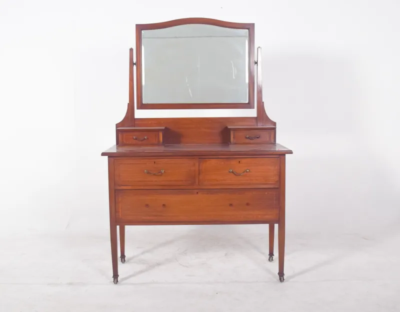 Hot Pamono Vintage English Dressing Table with Mirror, 1920s