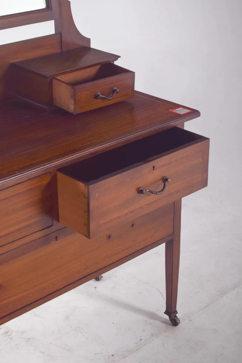 Hot Pamono Vintage English Dressing Table with Mirror, 1920s