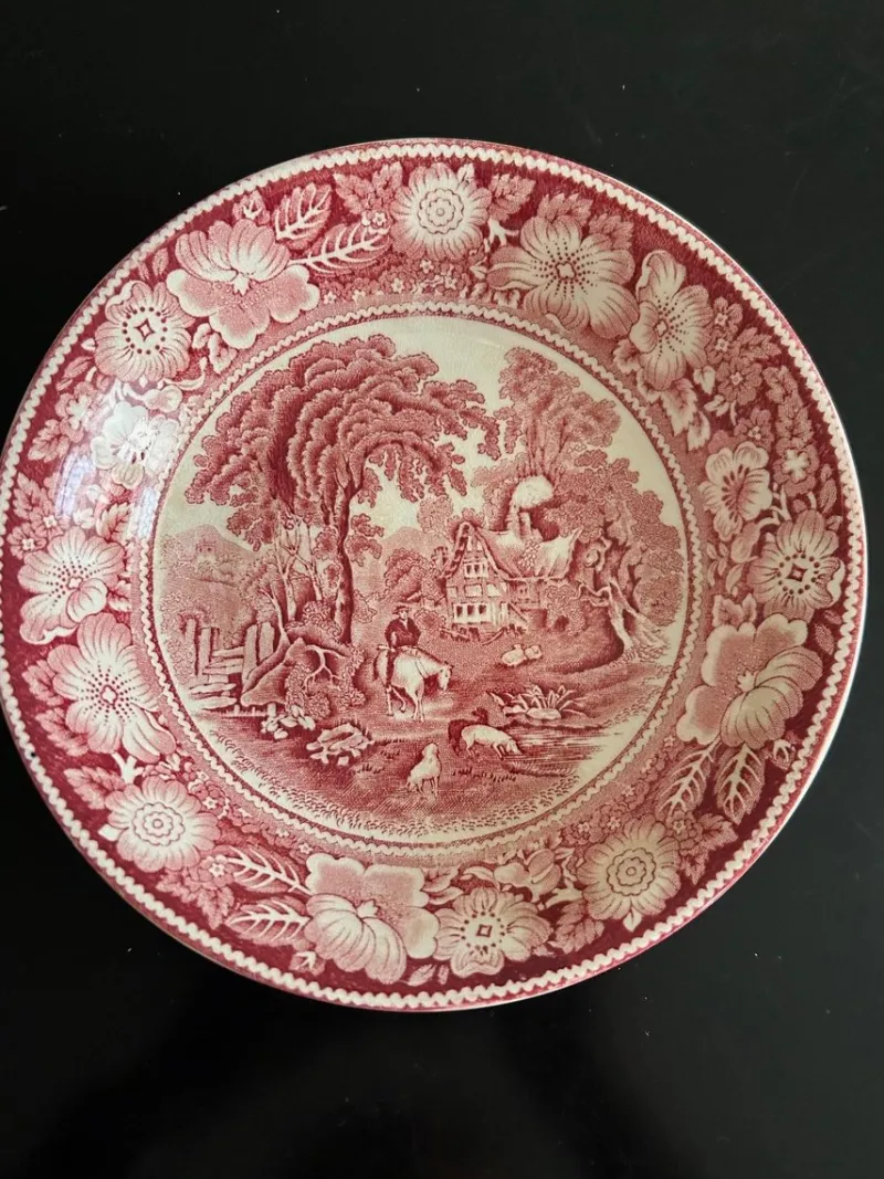 Pamono Vintage English Plates, 1950s, Set of 4