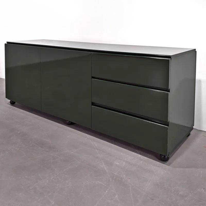 Sale Pamono Vintage English Space Age Green Lacquered Sideboard, 1970s