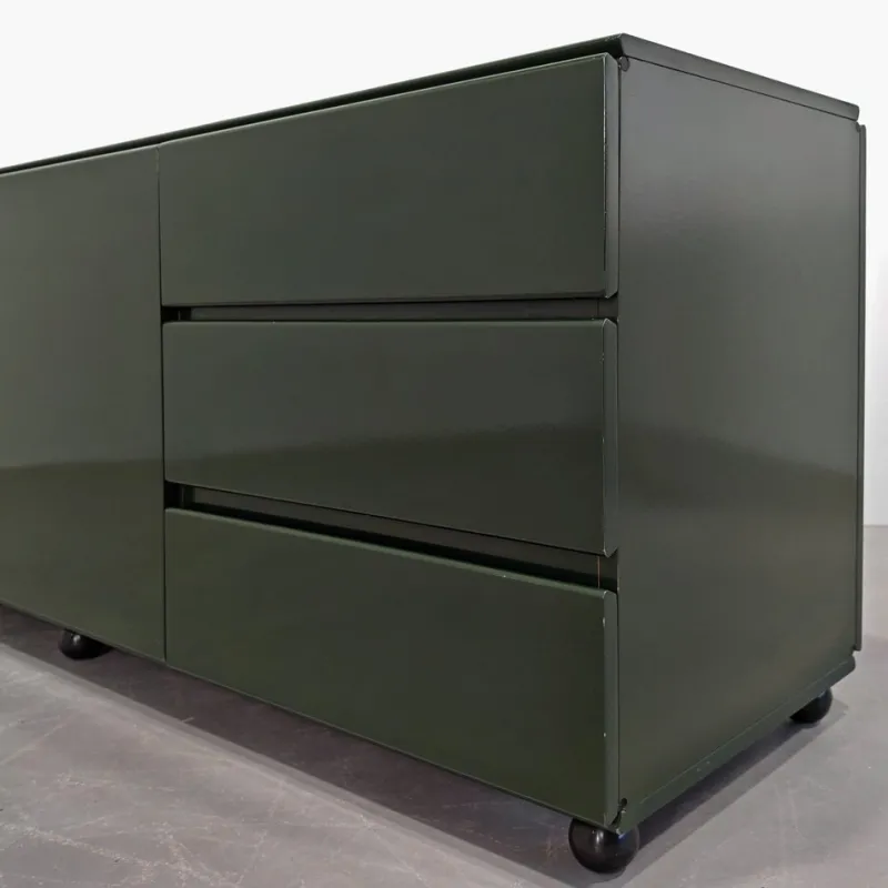 Sale Pamono Vintage English Space Age Green Lacquered Sideboard, 1970s