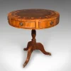 Pamono Vintage English Walnut and Leather Rotary Centre Table, 1970> Game Tables
